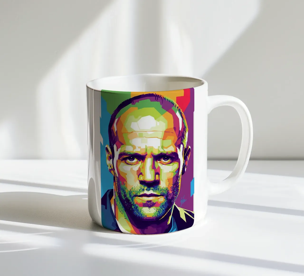 Jason Statham WPAP art style (1) tazza in ceramica da Hantamrata