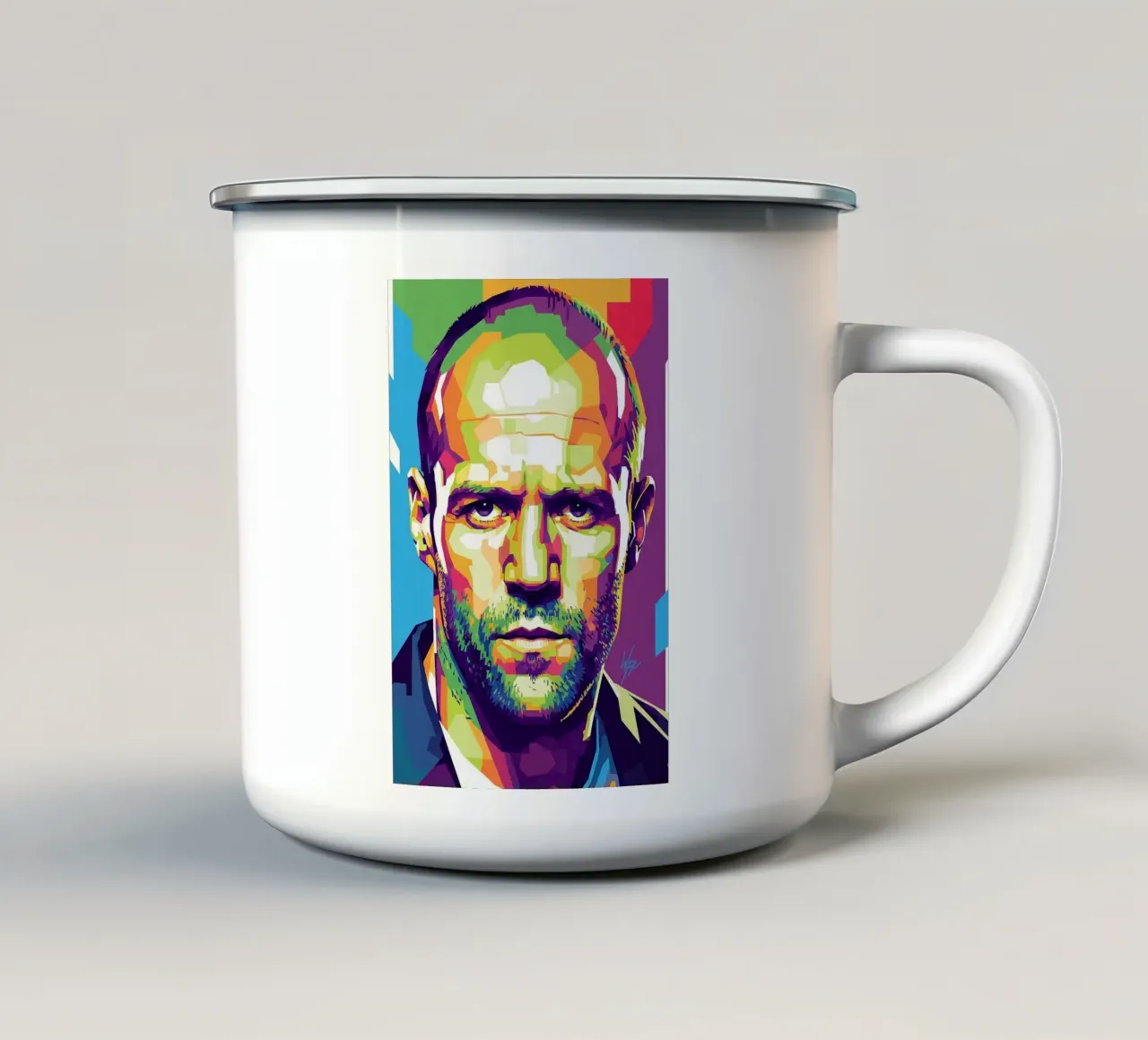 Jason Statham WPAP art style (1) tazza in smalto da Hantamrata