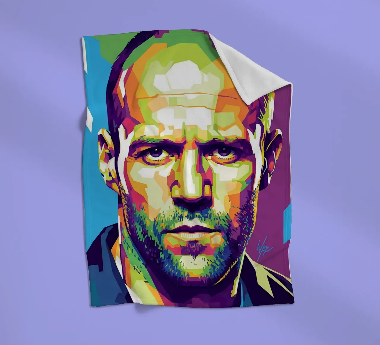 Jason Statham WPAP art style (1) coperta in pile da Hantamrata