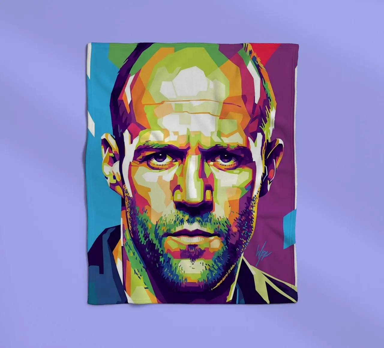 Jason Statham WPAP art style (1) coperta in pile da Hantamrata