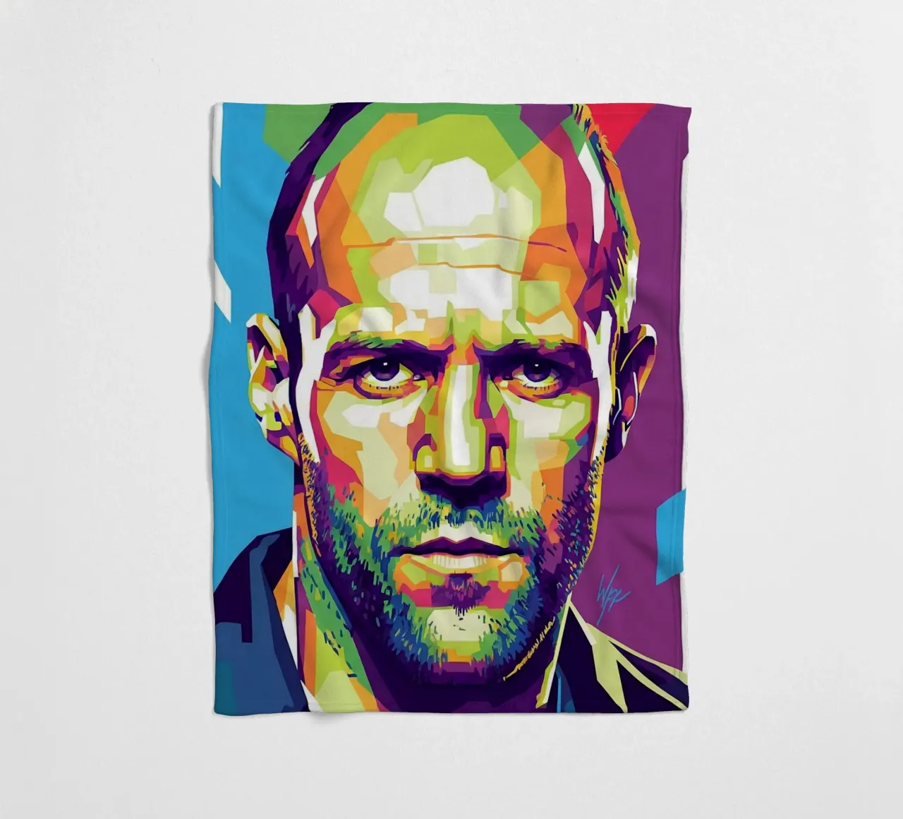 Jason Statham WPAP art style (1) coperta in pile da Hantamrata