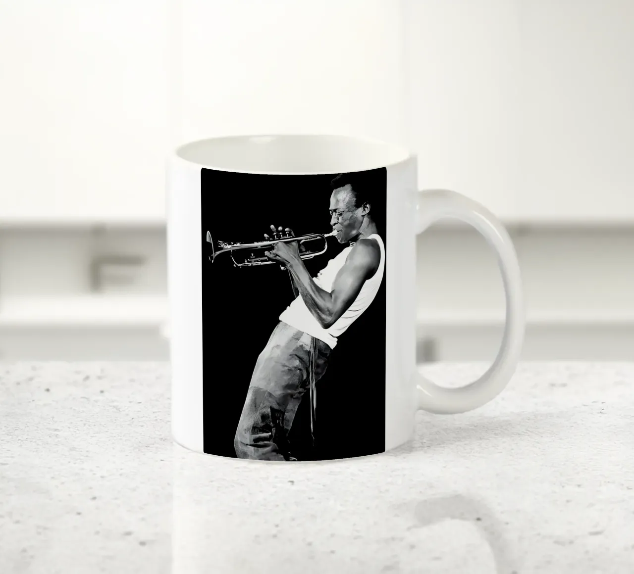 Miles Davis tazza in ceramica da Low poly art