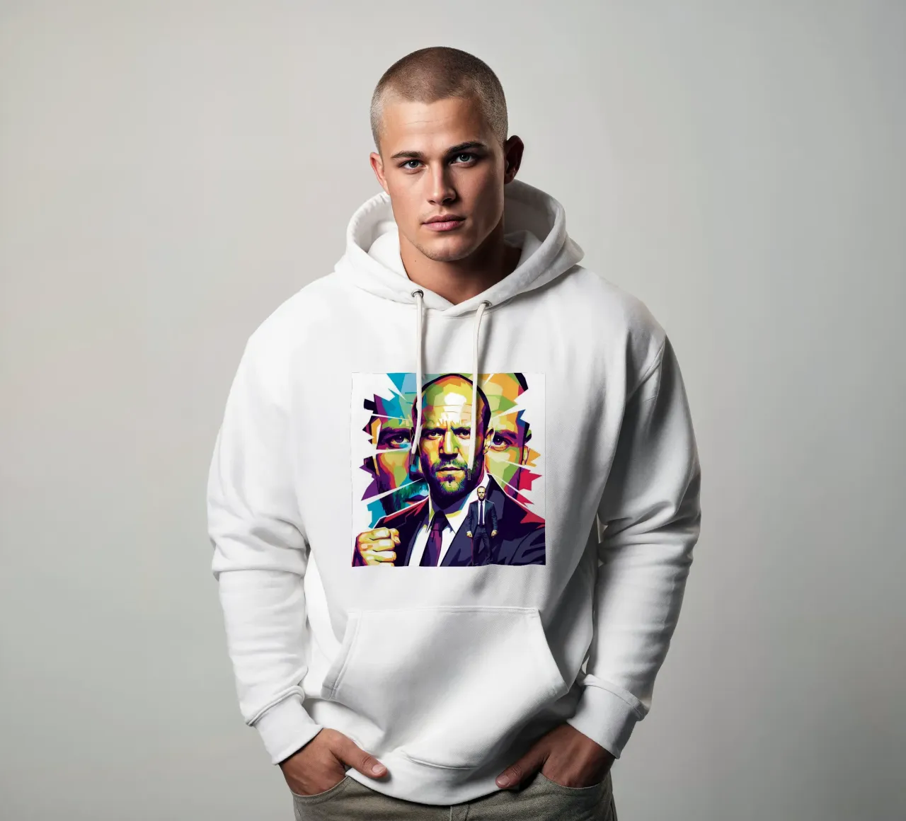 Jason Statham - WPAP art style (2) felpa con cappuccio da Hantamrata