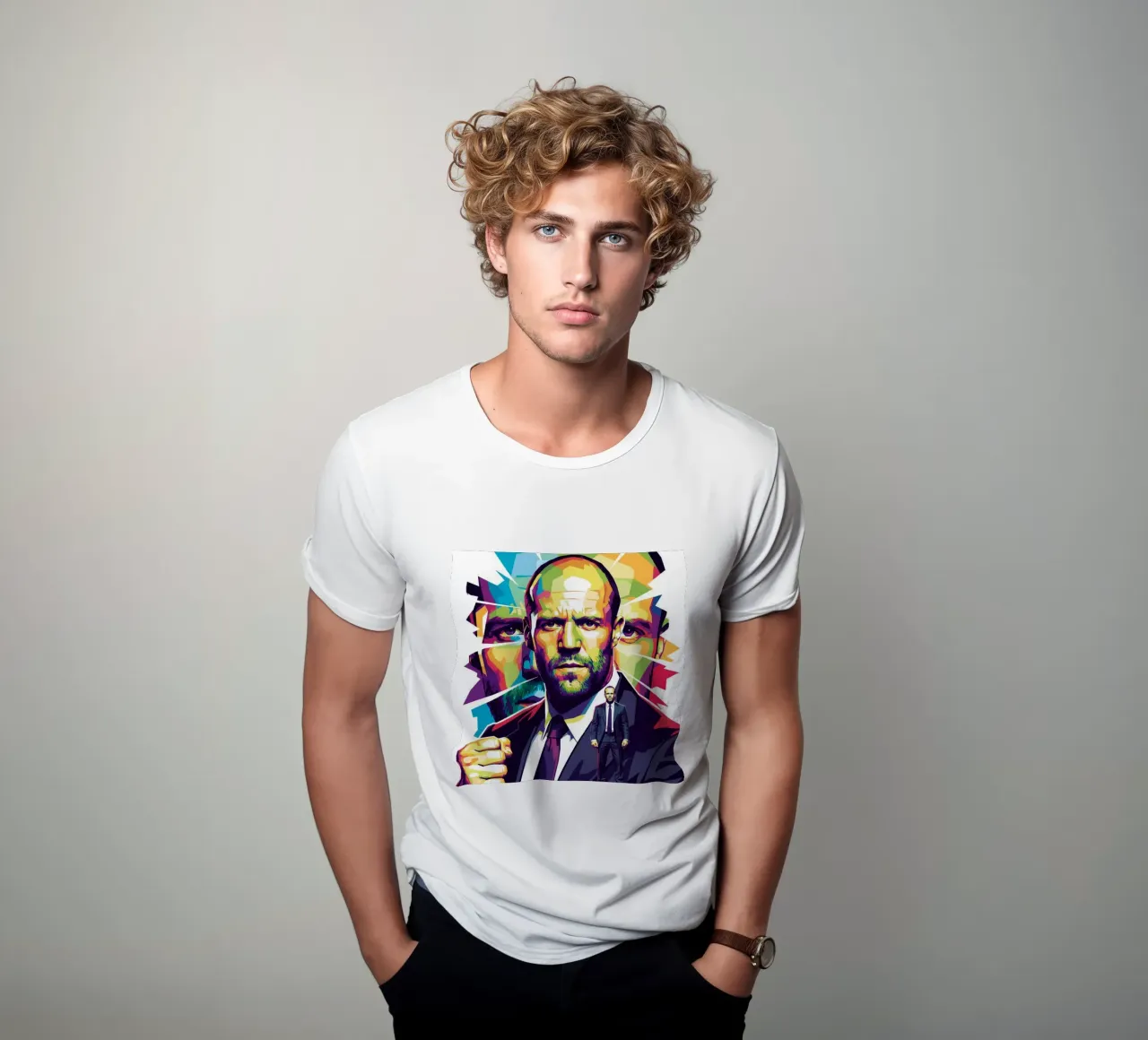 Jason Statham - WPAP art style (2) t-shirt da Hantamrata