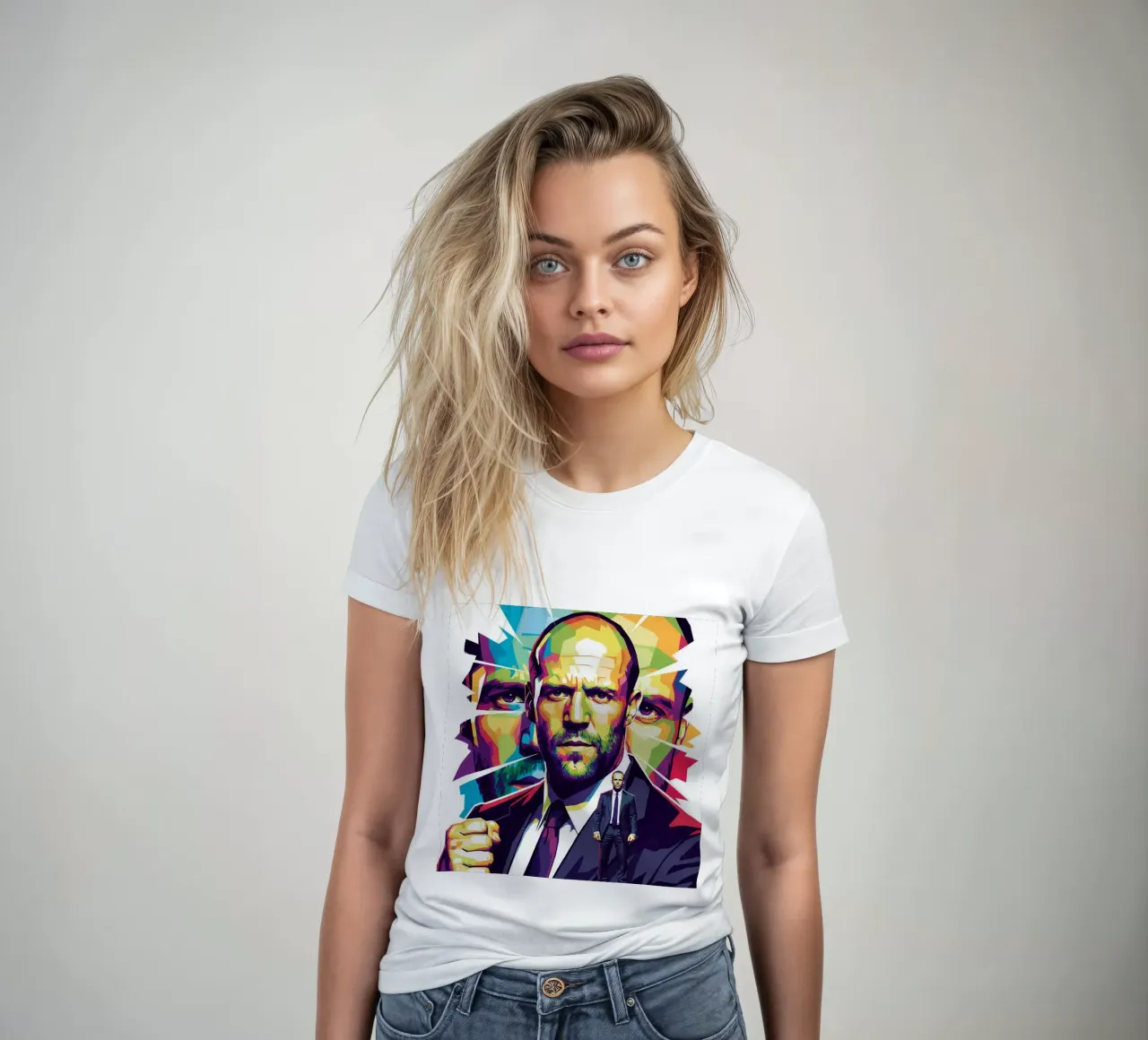 Jason Statham - WPAP art style (2) t-shirt da donna da Hantamrata