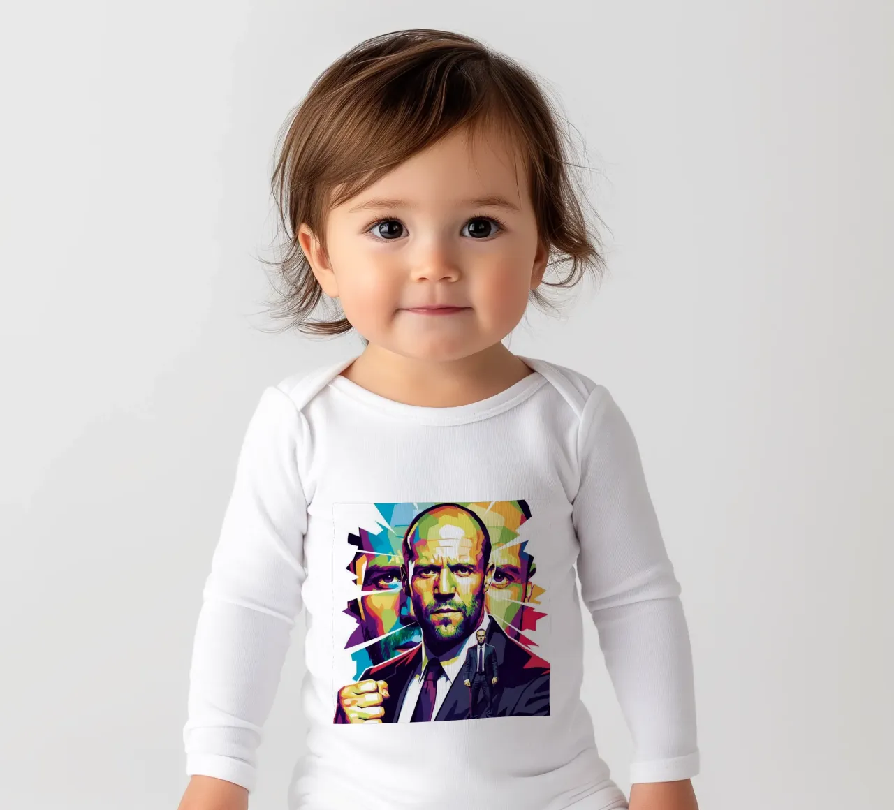 Jason Statham - WPAP art style (2) body neonato maniche lunghe da Hantamrata