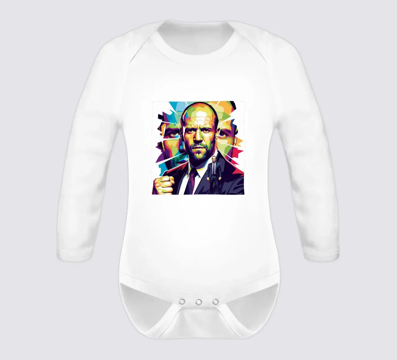 Jason Statham - WPAP art style (2) body neonato maniche lunghe da Hantamrata
