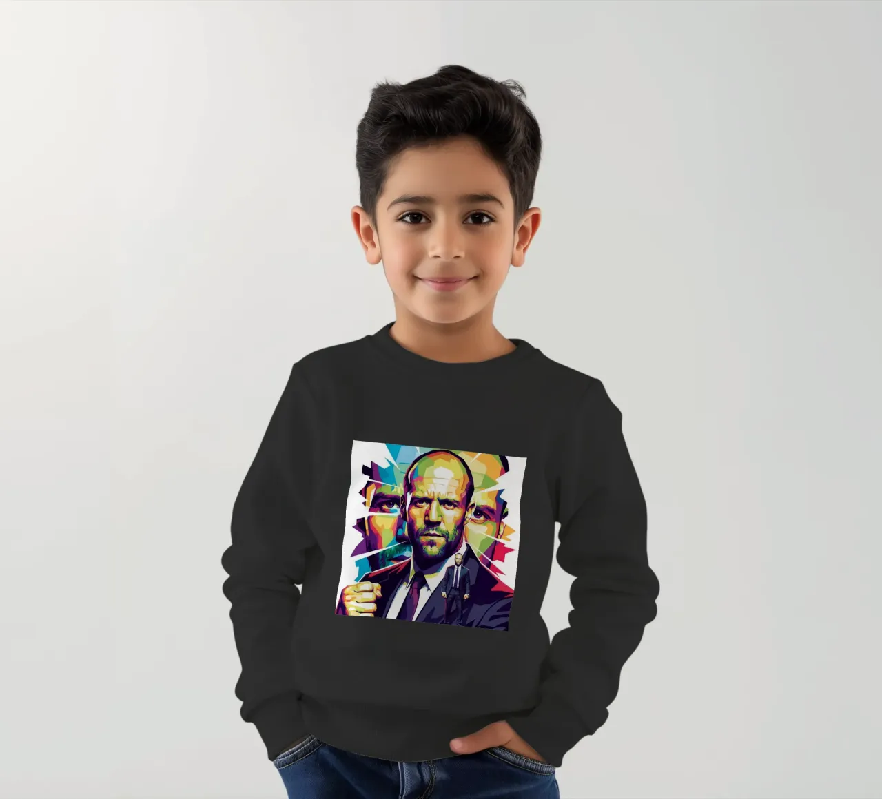 Jason Statham - WPAP art style (2) felpa bambino da Hantamrata