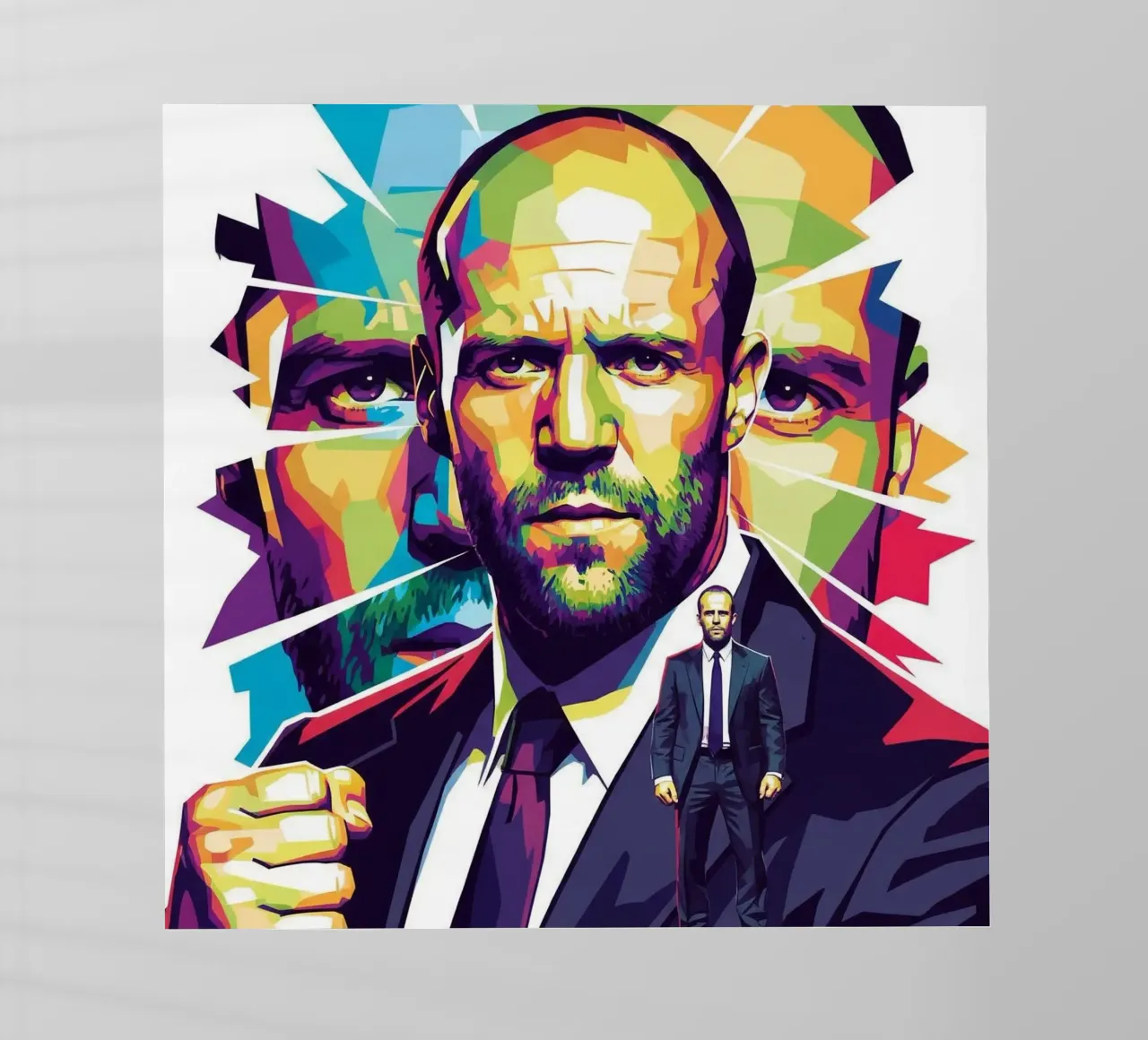 Jason Statham - WPAP art style (2) pellicola backlit da Hantamrata