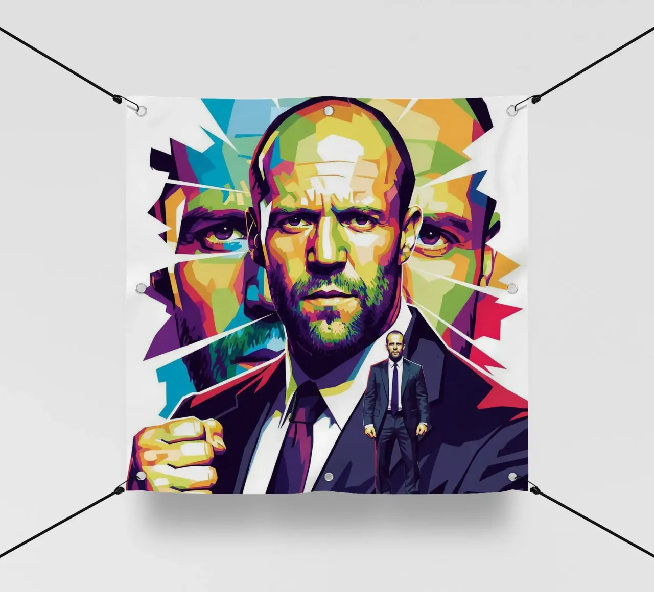 Jason Statham - WPAP art style (2) telo in pvc da Hantamrata