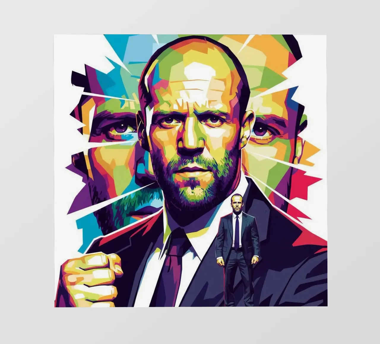 Jason Statham - WPAP art style (2) telo in pvc da Hantamrata