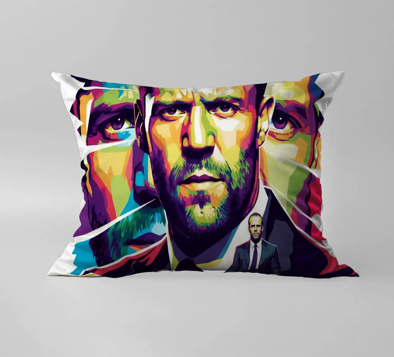 Jason Statham - WPAP art style (2) cuscino da Hantamrata
