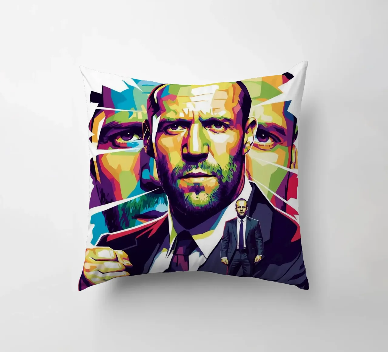 Jason Statham - WPAP art style (2) cuscino da Hantamrata