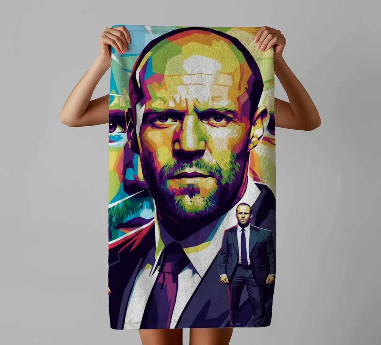 Jason Statham - WPAP art style (2) asciugamano da bagno da Hantamrata
