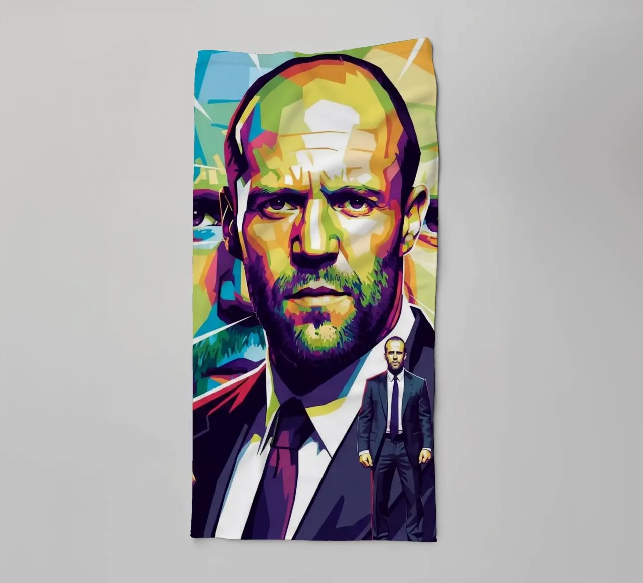 Jason Statham - WPAP art style (2) badhanddoek van Hantamrata