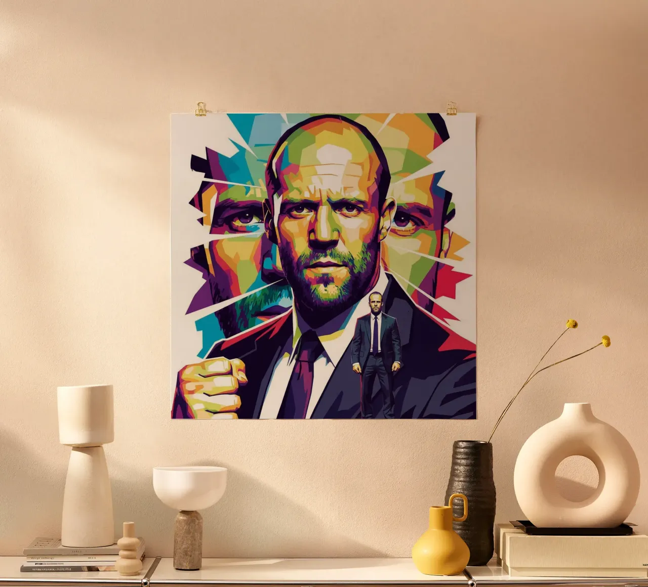 Jason Statham - WPAP art style (2) carta hahnemühle da Hantamrata