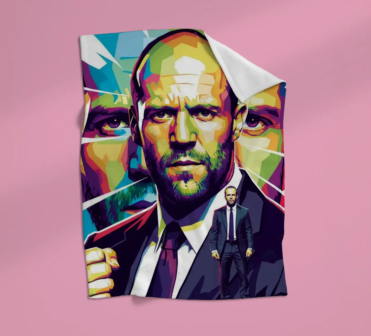 Jason Statham - WPAP art style (2) coperta in pile da Hantamrata