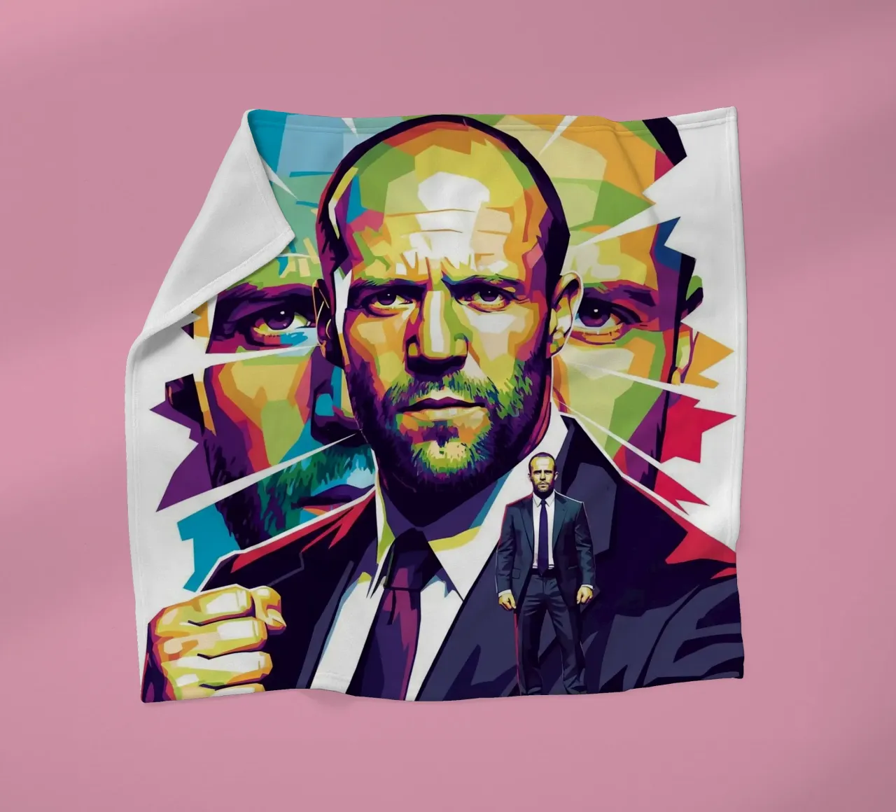 Jason Statham - WPAP art style (2) coperta in pile da Hantamrata