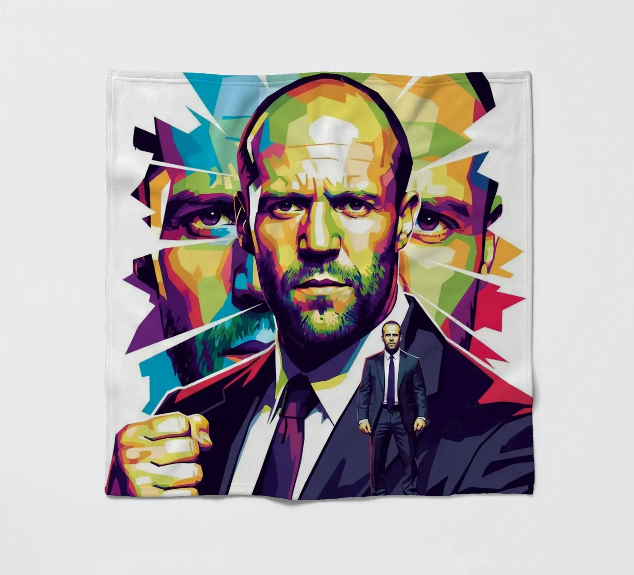 Jason Statham - WPAP art style (2) coperta in pile da Hantamrata