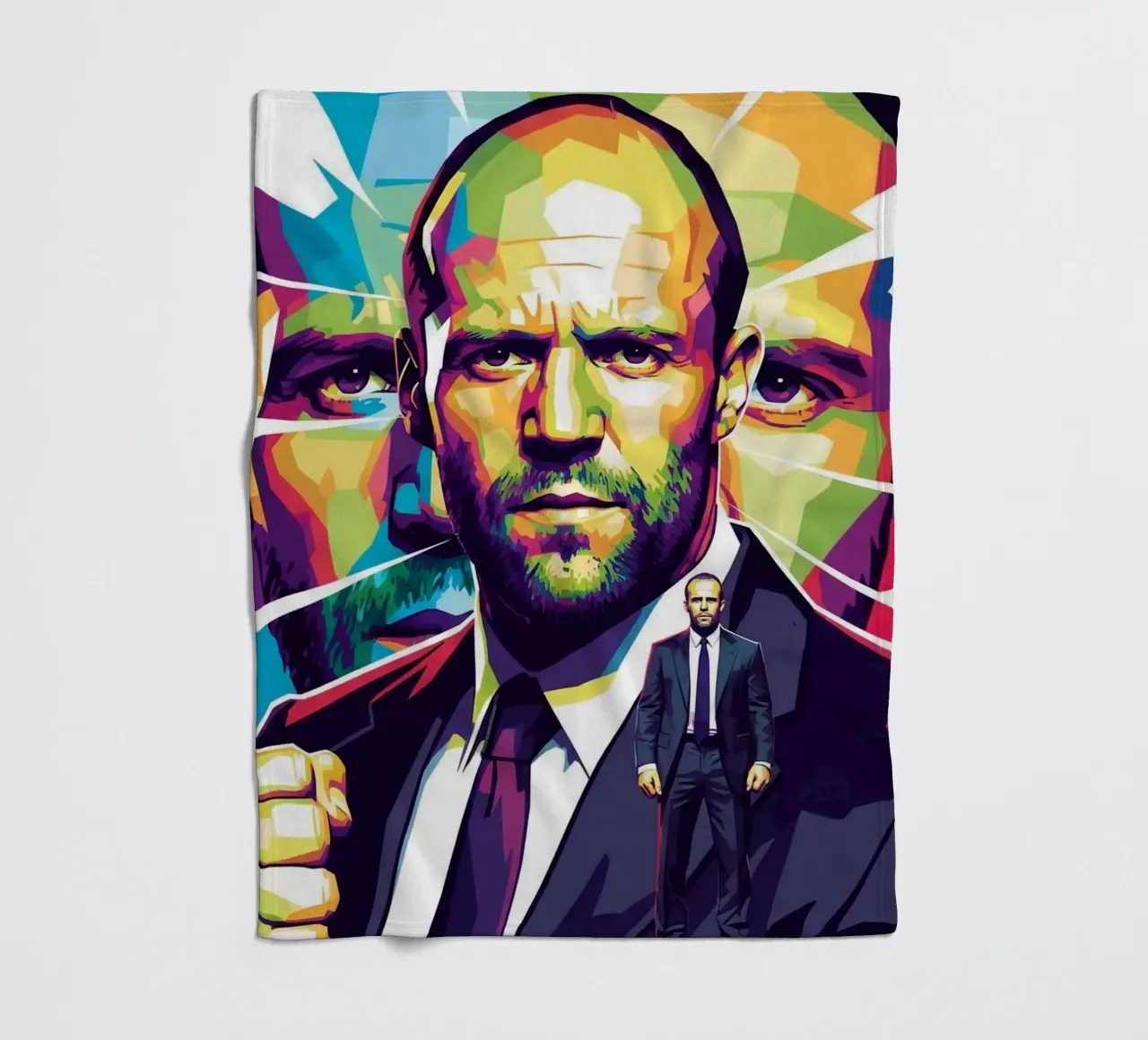 Jason Statham - WPAP art style (2) coperta in pile da Hantamrata