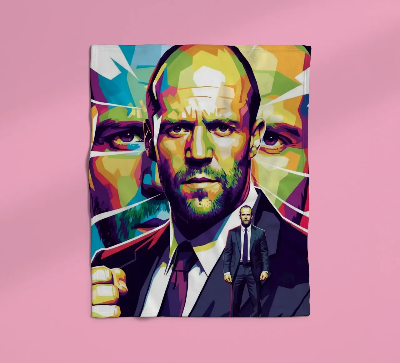 Jason Statham - WPAP art style (2) coperta in pile da Hantamrata