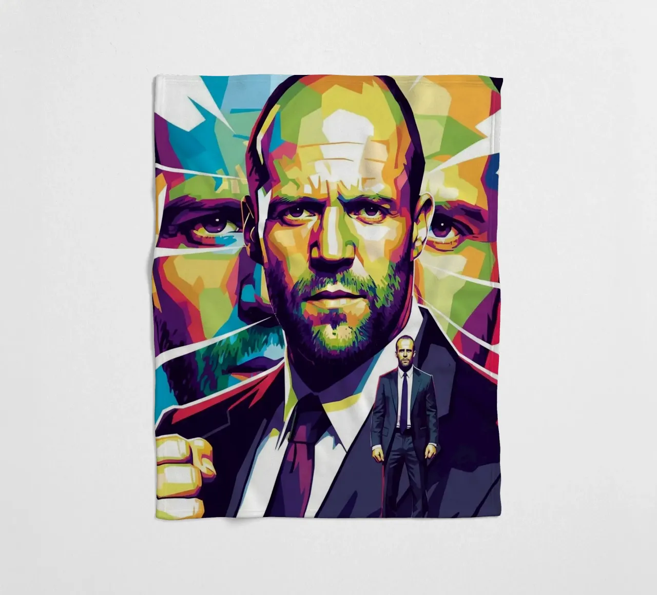 Jason Statham - WPAP art style (2) coperta in pile da Hantamrata