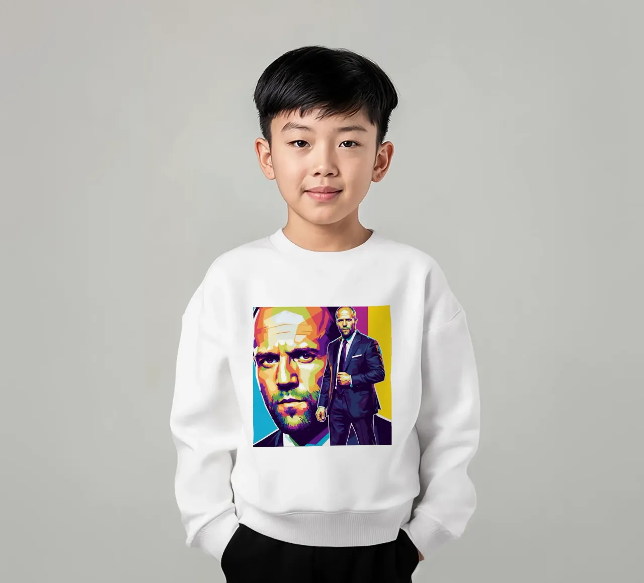 Jason Statham - WPAP art style (3) felpa bambino da Hantamrata