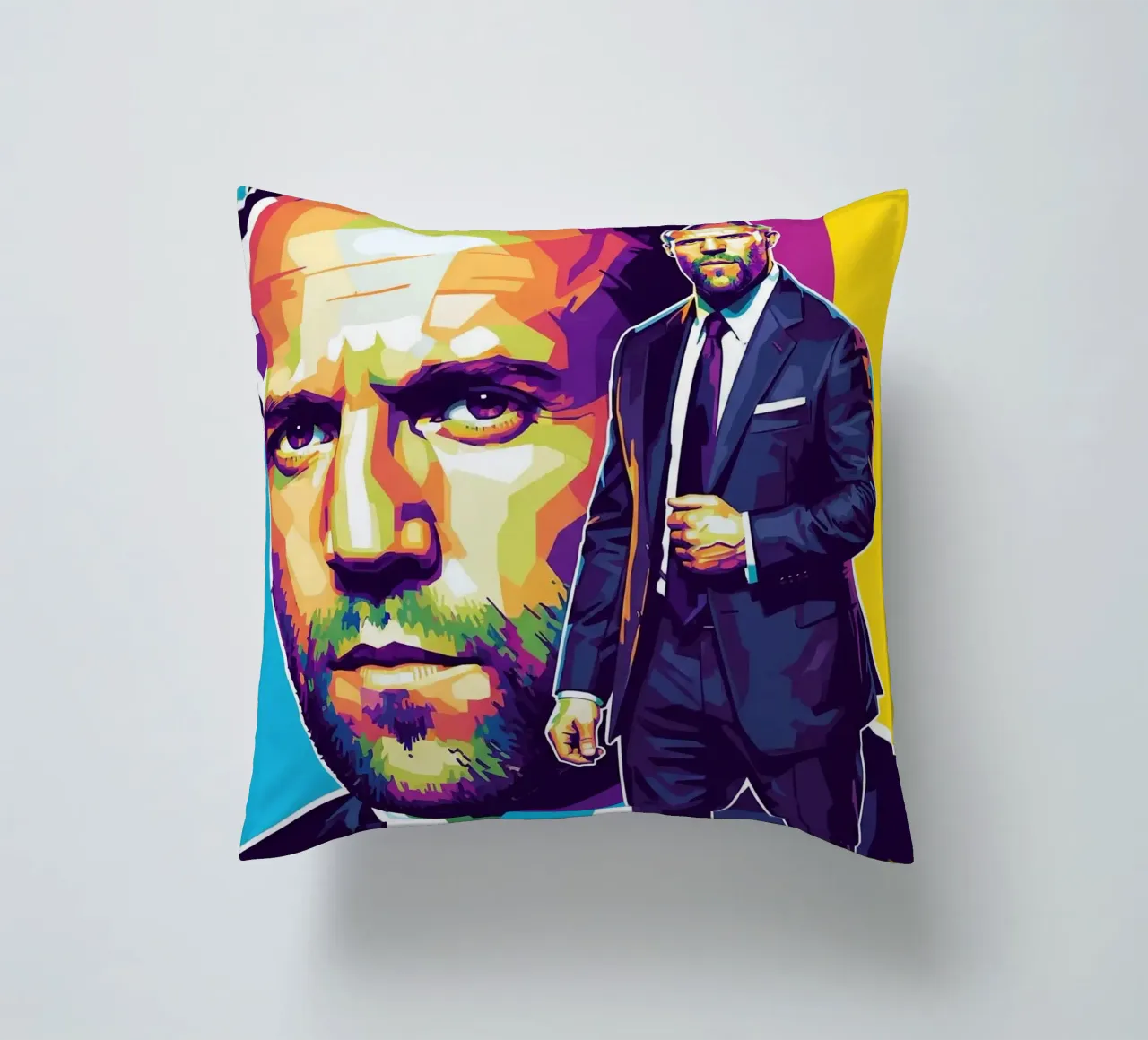Jason Statham - WPAP art style (3) cuscino da Hantamrata
