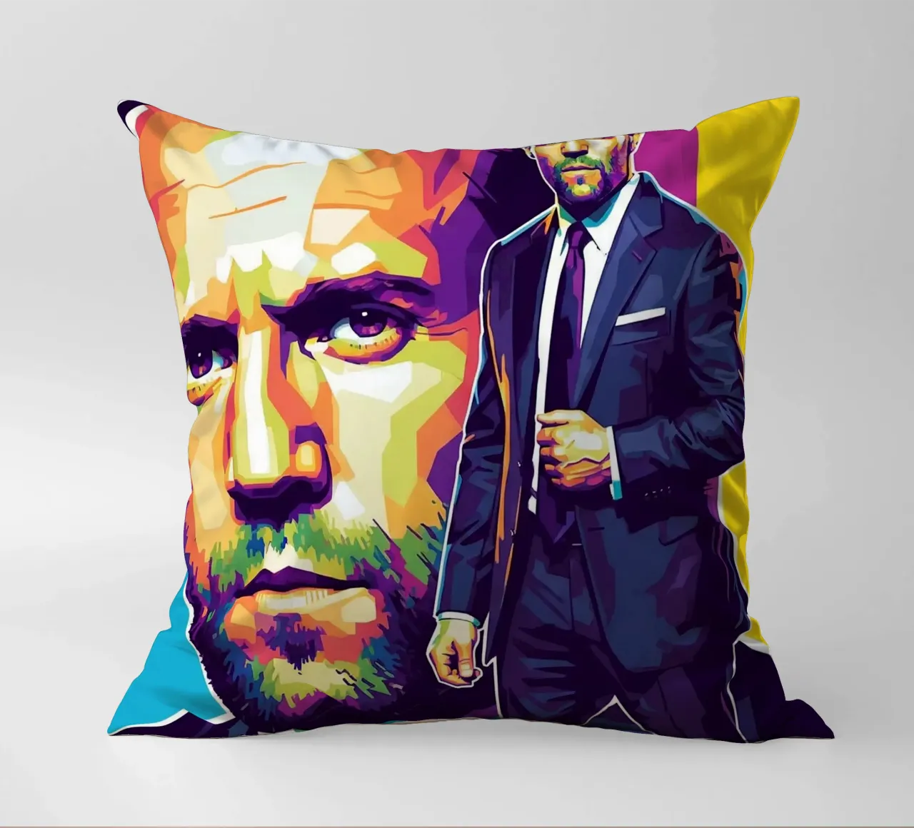 Jason Statham - WPAP art style (3) cuscino da Hantamrata