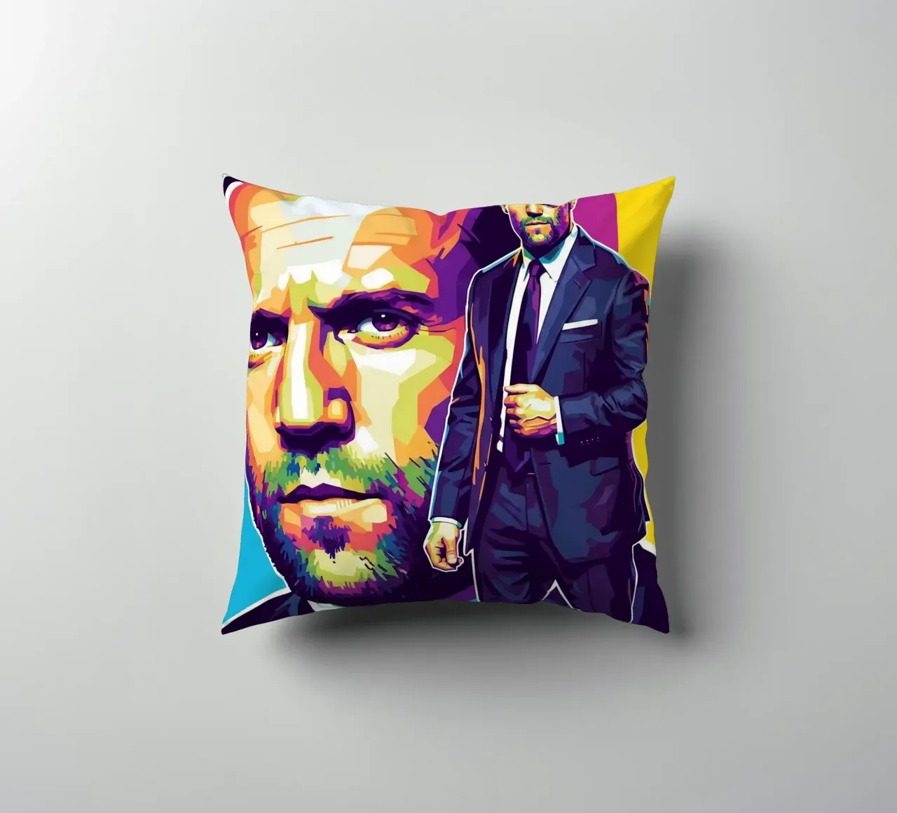 Jason Statham - WPAP art style (3) cuscino da Hantamrata