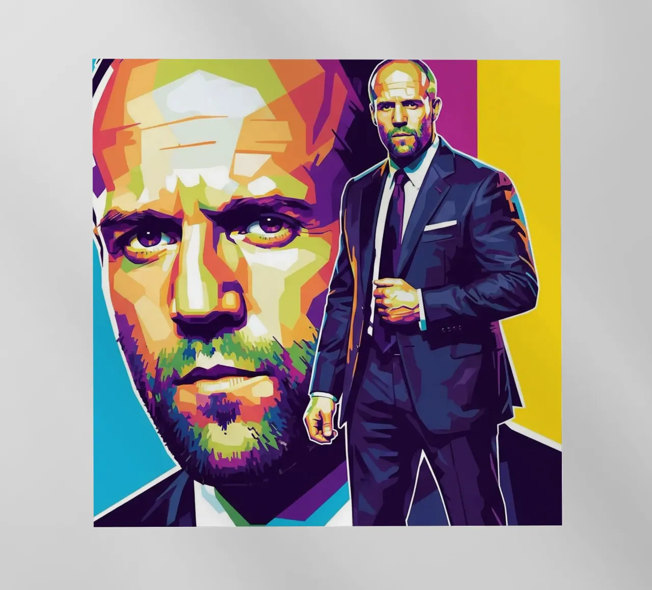 Jason Statham - WPAP art style (3) pellicola backlit da Hantamrata