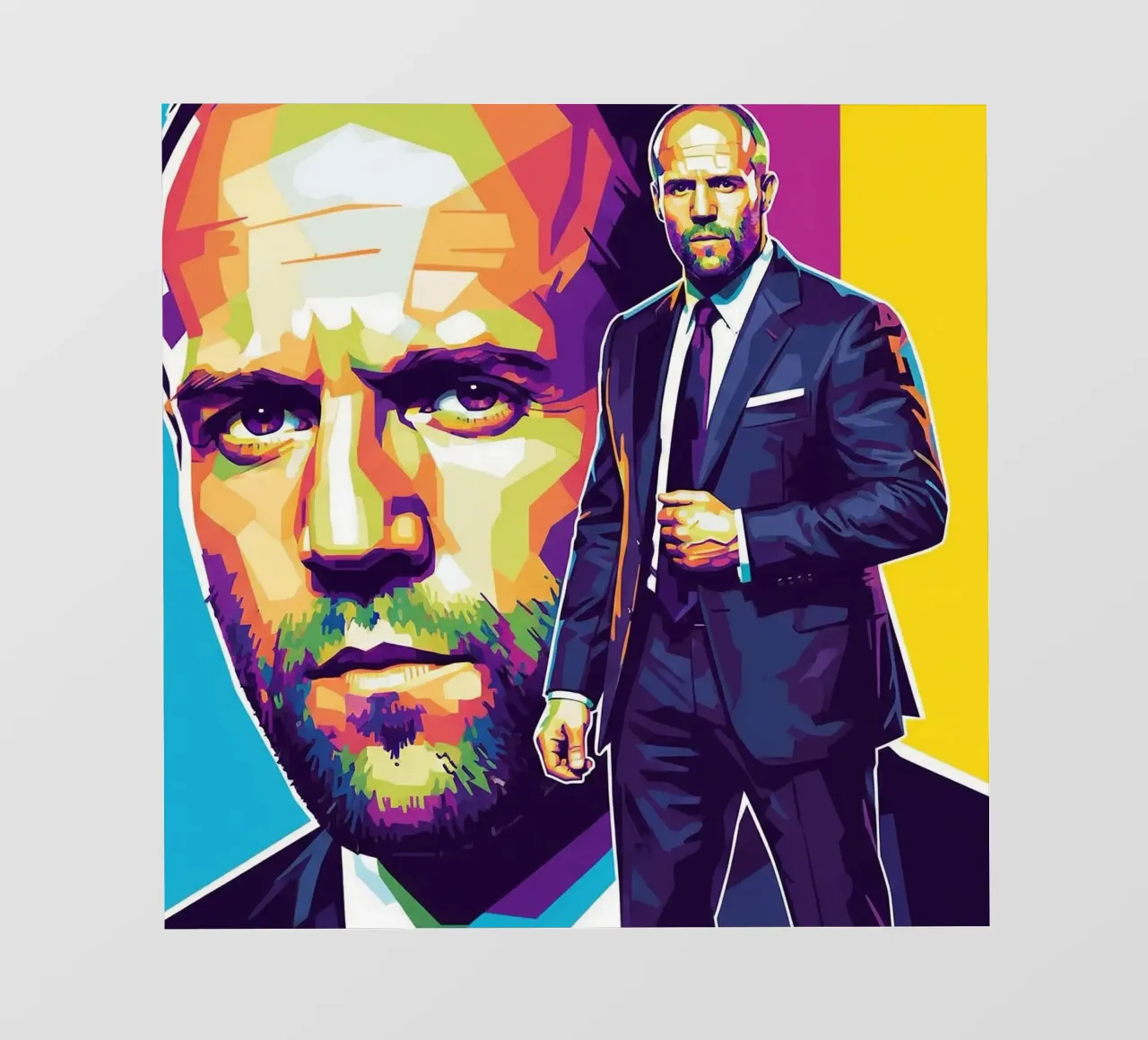 Jason Statham - WPAP art style (3) pellicola backlit da Hantamrata