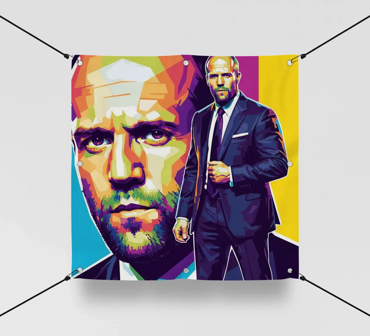 Jason Statham - WPAP art style (3) telo in pvc da Hantamrata