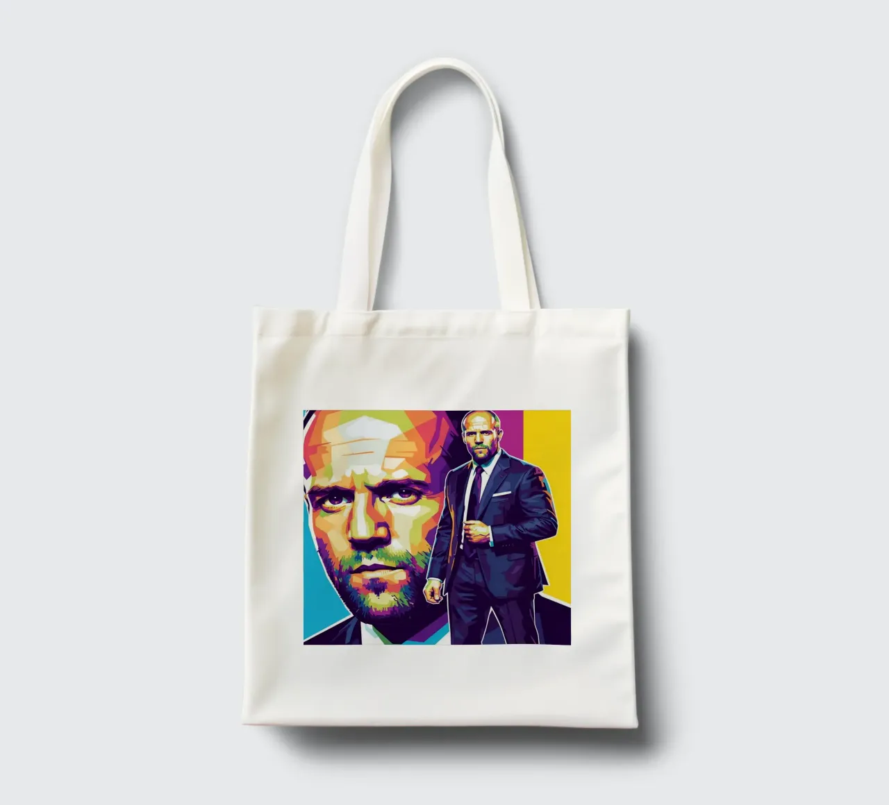 Jason Statham - WPAP art style (3) borsa in juta da Hantamrata