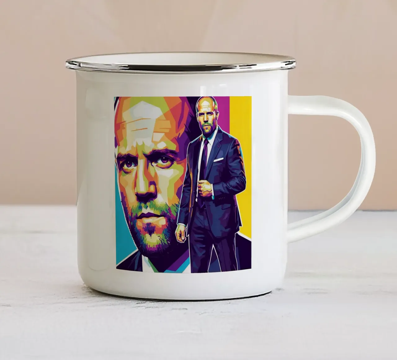 Jason Statham - WPAP art style (3) tazza in smalto da Hantamrata