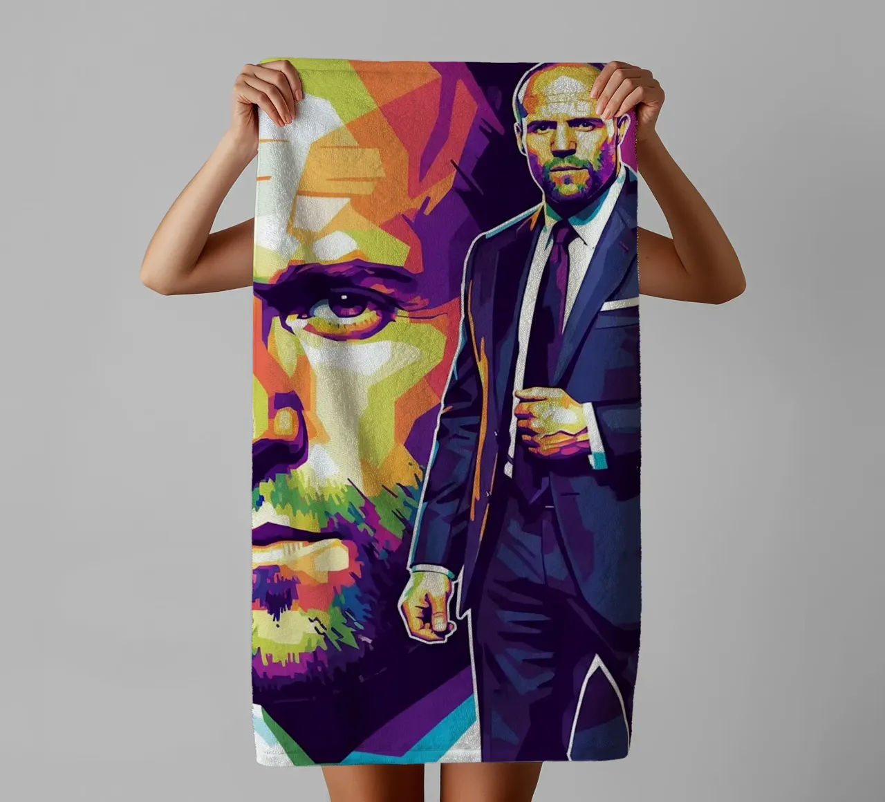 Jason Statham - WPAP art style (3) asciugamano da bagno da Hantamrata