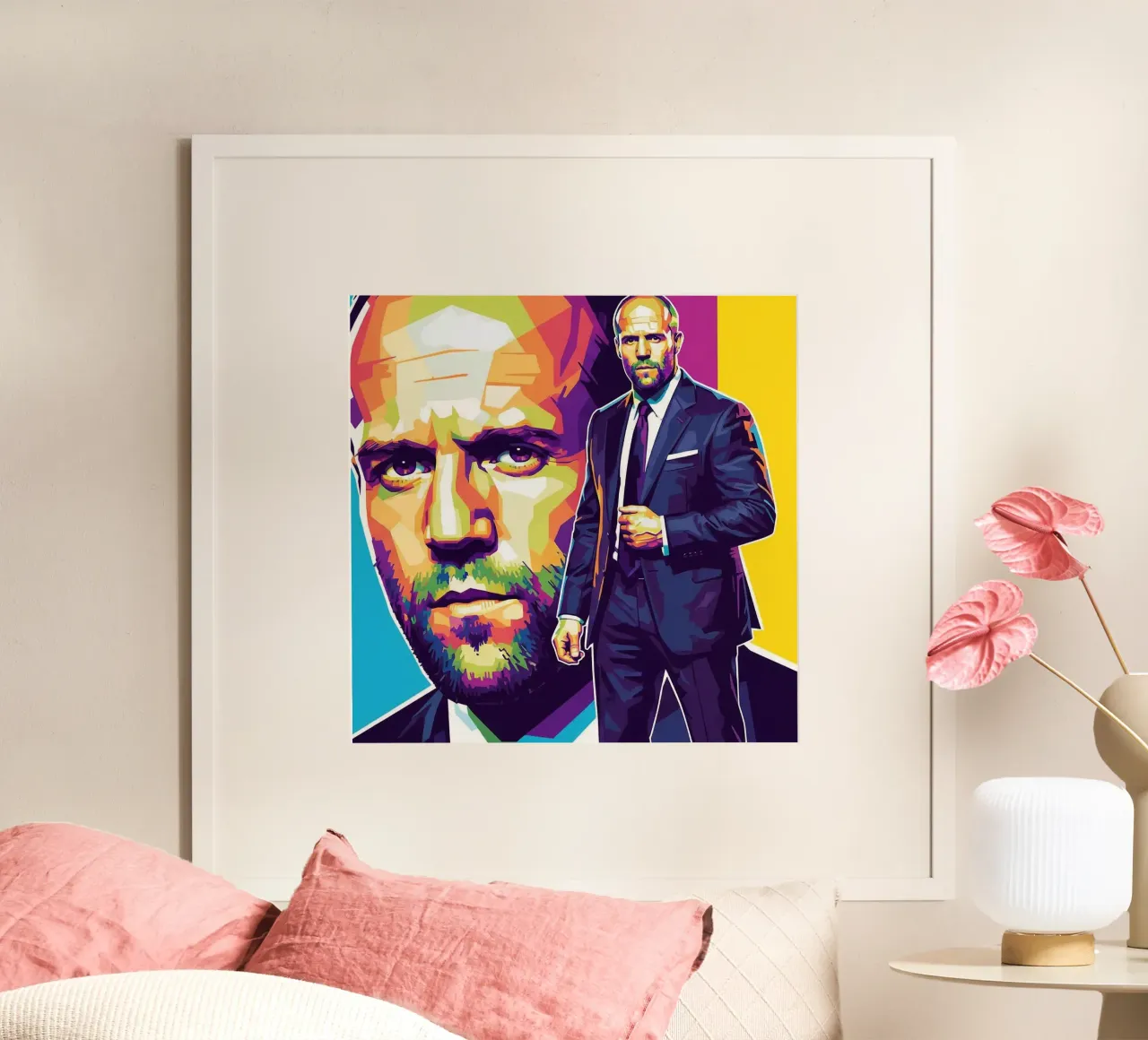 Jason Statham - WPAP art style (3) poster con telaio in alluminio da Hantamrata