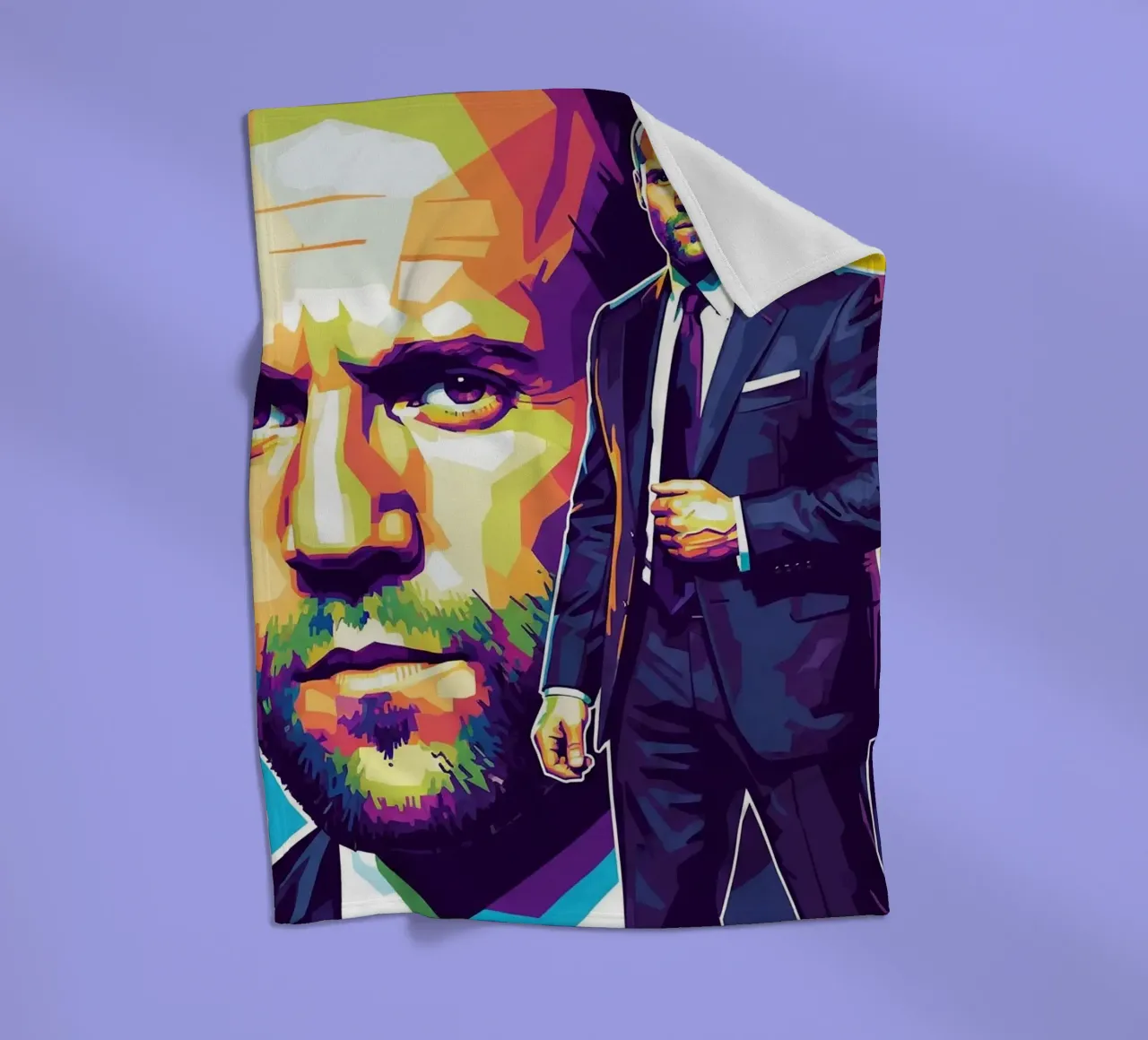 Jason Statham - WPAP art style (3) coperta in pile da Hantamrata