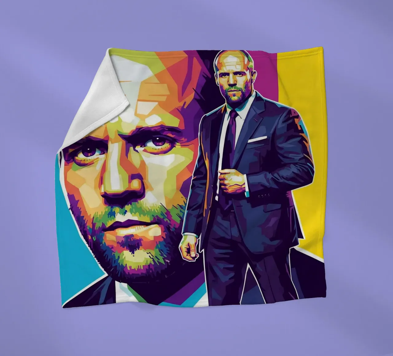Jason Statham - WPAP art style (3) coperta in pile da Hantamrata