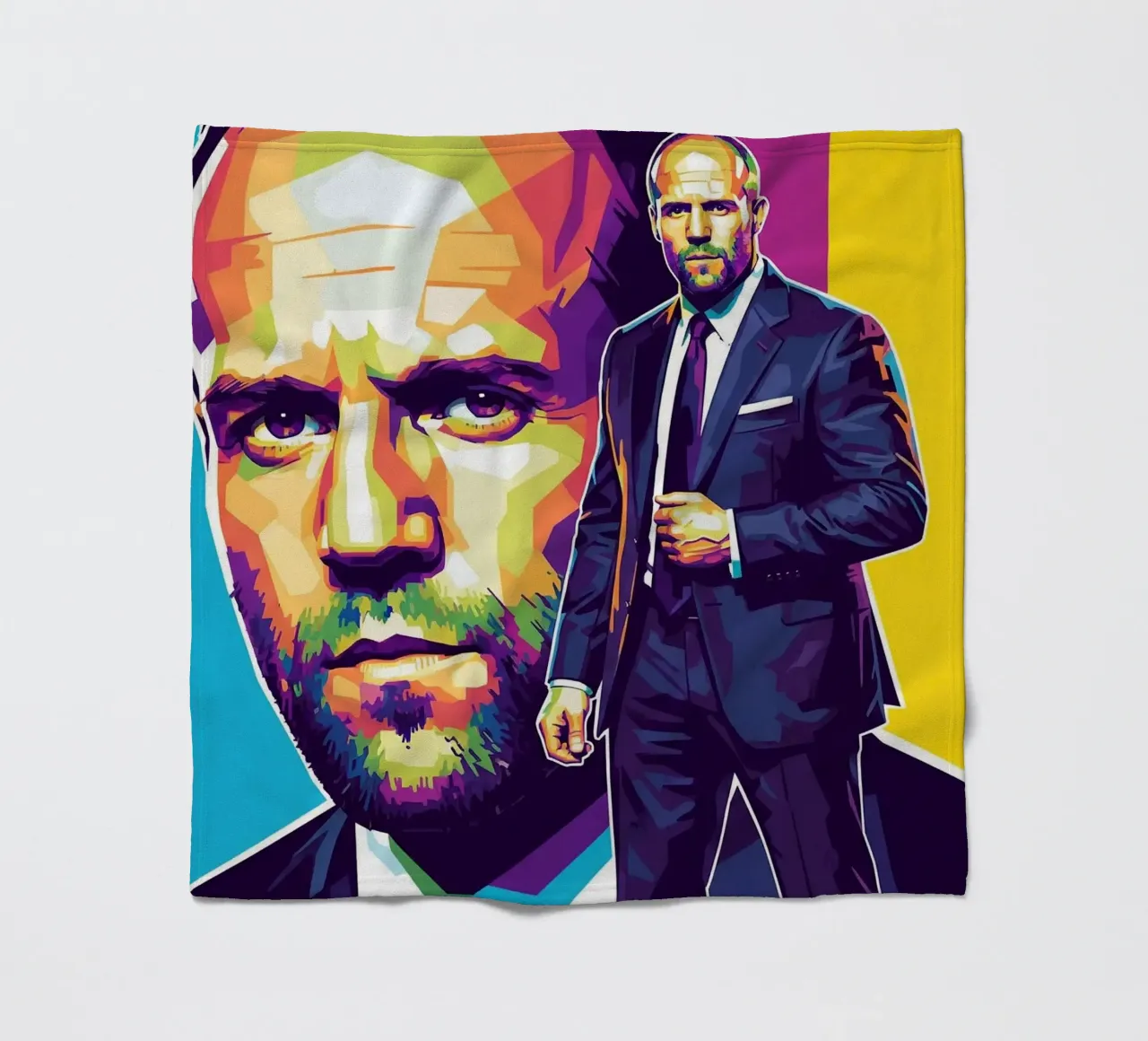 Jason Statham - WPAP art style (3) coperta in pile da Hantamrata