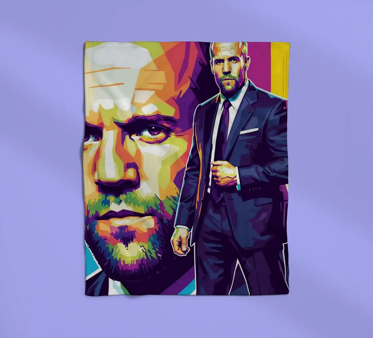 Jason Statham - WPAP art style (3) coperta in pile da Hantamrata