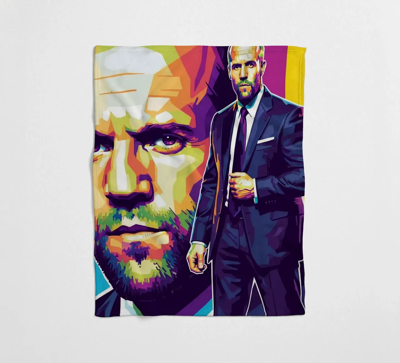 Jason Statham - WPAP art style (3) coperta in pile da Hantamrata
