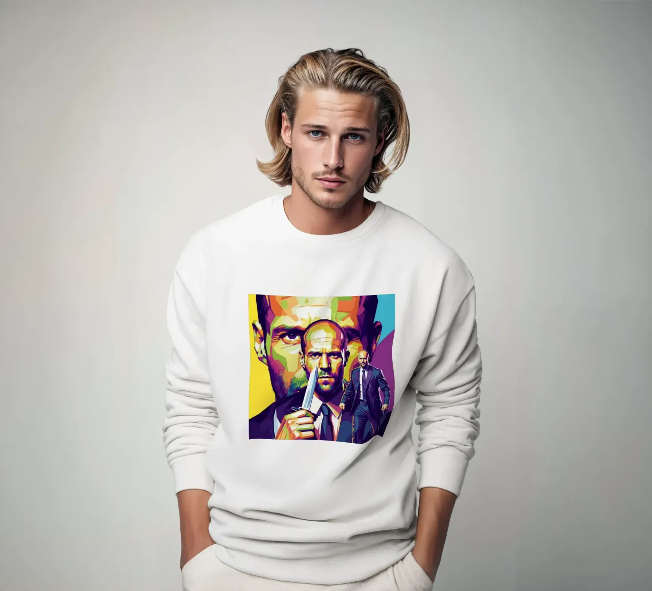 Jason Statham - WPAP art style (4) felpa da Hantamrata