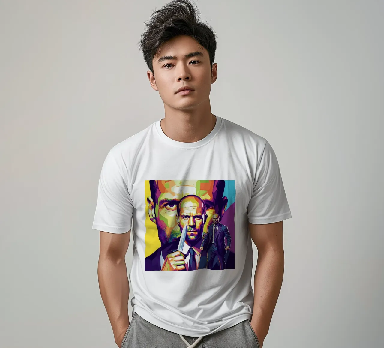 Jason Statham - WPAP art style (4) t-shirt da Hantamrata