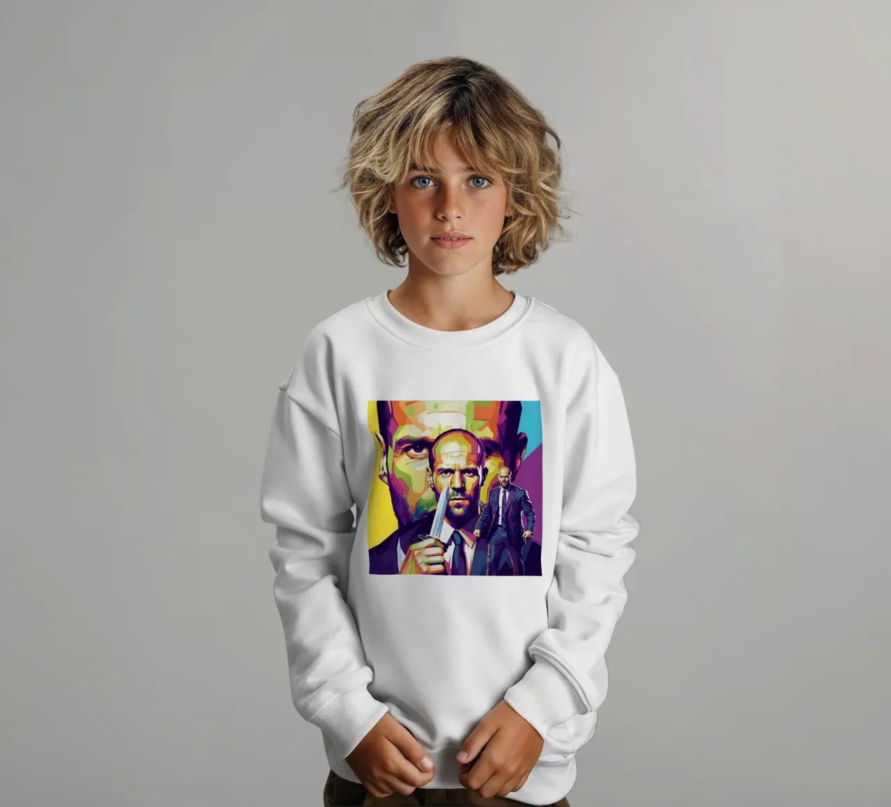Jason Statham - WPAP art style (4) felpa bambino da Hantamrata
