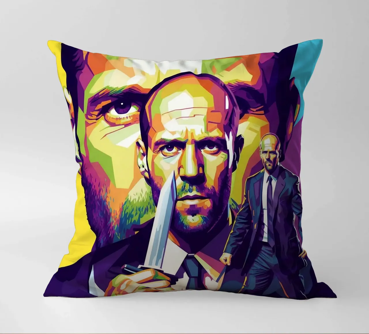 Jason Statham - WPAP art style (4) cuscino da Hantamrata