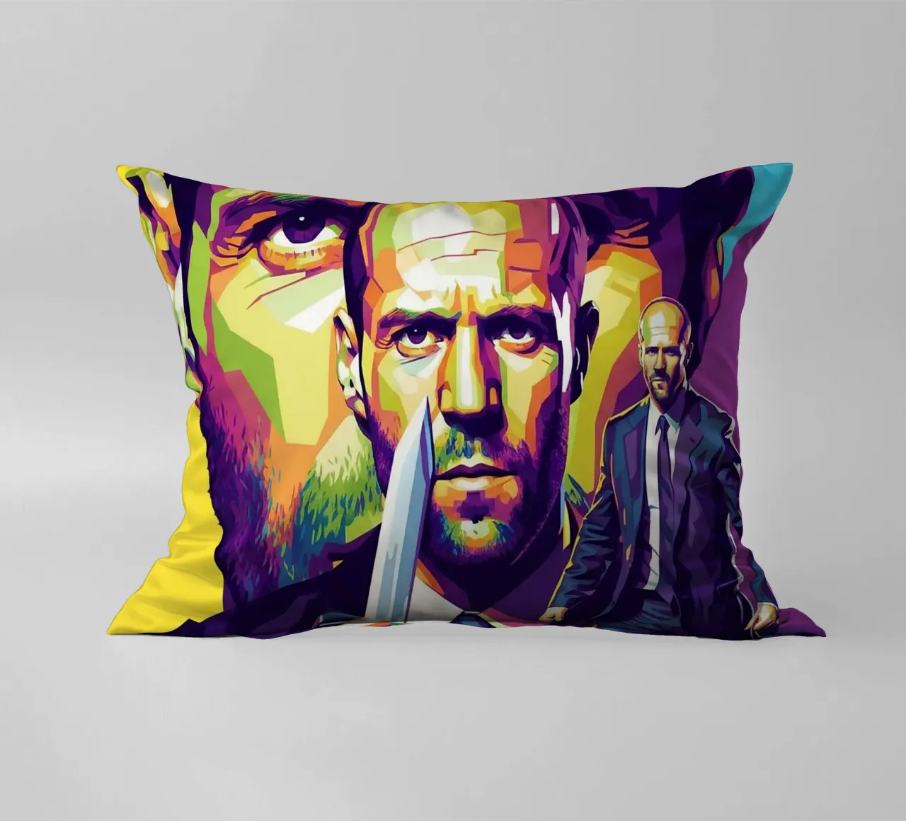 Jason Statham - WPAP art style (4) cuscino da Hantamrata