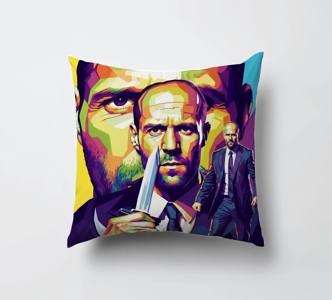 Jason Statham - WPAP art style (4) cuscino da Hantamrata
