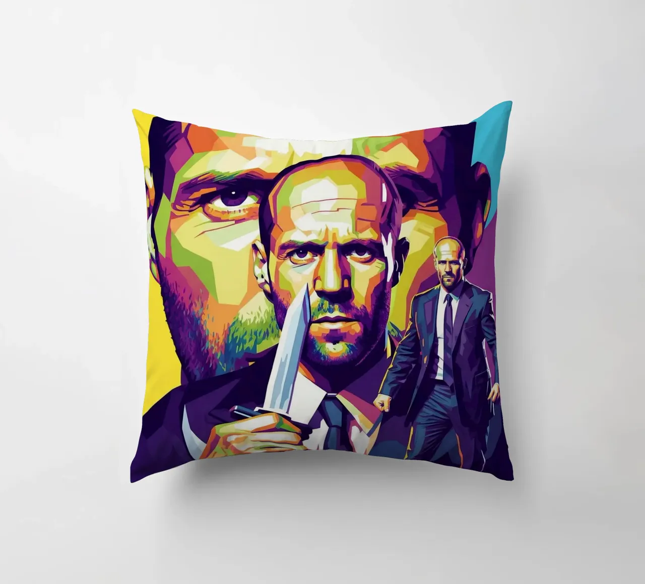 Jason Statham - WPAP art style (4) cuscino da Hantamrata