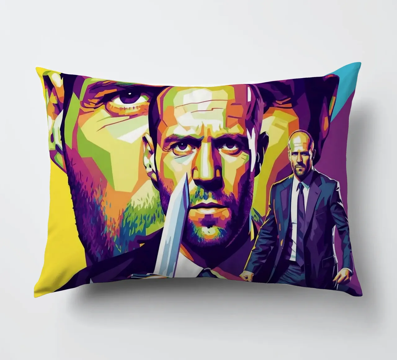 Jason Statham - WPAP art style (4) cuscino da Hantamrata